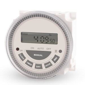 타이머 디지털 스위치 프로그래밍 가능 7일 - 노파워 풀 게이트 스프링클러 라이트 컨트롤 헤비 듀티 전기 120V