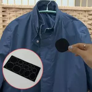 겨울옷 패딩 수선패치 스티커 원형 블랙