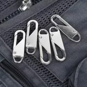 비너형 만능 지퍼고리 손잡이 실버 5P
