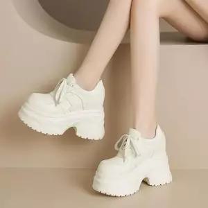 속굽 펌프스 여성패션 플랫 스트랩 소가죽 키높이통굽 딥 DL5