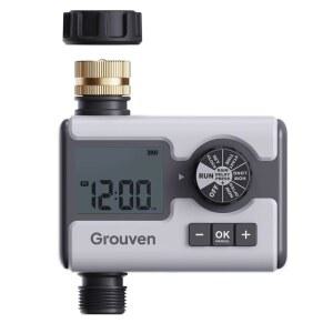 그룹벤 프로그래머블 가든 스프링클러 타이머 u2013 황동 흡입구, 강우 지연 및 수동 모드가 있는 디지털 호스 수도꼭지 급수 컨트롤러 잔디 야외 식물을 위한 자동 관개 시스템