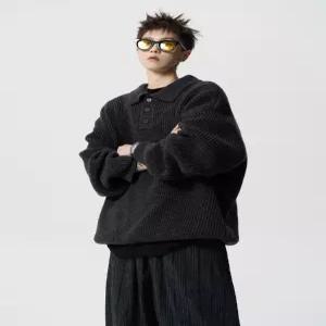 훌리오 빈티지 가을 니트 스웨터 남자카라넥니트 터틀넥 커플 UNO3