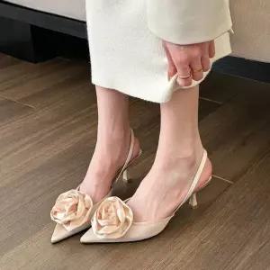 빈티지 스틸레토 벨벳 가죽 웨딩화 합성 하이힐 고무창 힐 구두 여성패션 수제 프렌치 골드 DL5