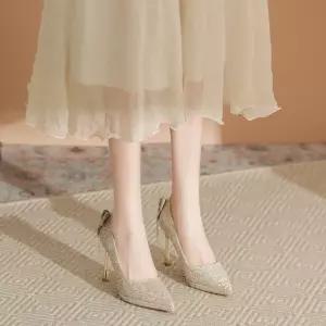 여성패션 하이힐 슈즈 단화 큐빅 크리스탈 여주인공 스틸레토 리본 스팽글 힐 프렌치 웨딩 DL5