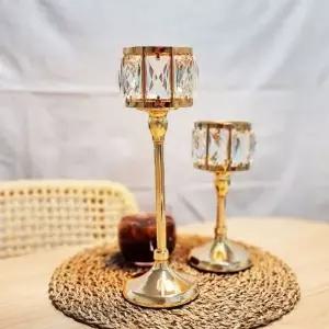 크리스탈 L 촛대 골드 빈티지소품 캔들홀더 빈티지촛