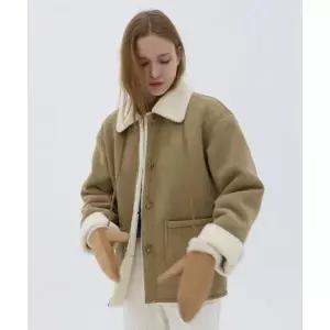 LAKE STUDIO 페이크 스웨이드 하프 무스탕_베이지 2078416