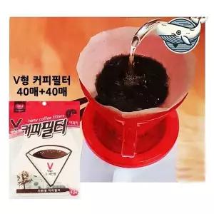 [하프클럽/브이와이]핸드드립필터 전용 커피필터 화이트 여과지 80매