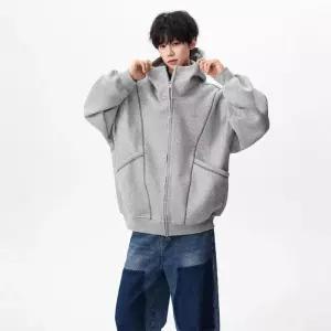 겨울 캐주얼 남친 트렌디 아이템 가디건 집업 집선 박스형 공기층 후드 카디건 HT4