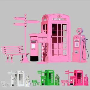 공중 전화 박스 부스 스튜디오 레트로 촬영 철제 복고