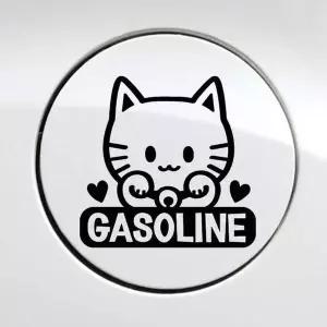 마네키네코 가솔린 자동차 주유구스티커-블랙