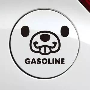 메롱곰 가솔린 자동차 주유구스티커-블랙
