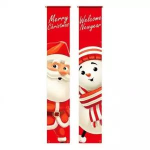 데코 크리스마스현수막세로형 장식 파티 산타눈사람