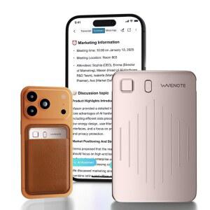 [미국배송] 웨이브노트 AI 음성 녹음기 전사 및 요약 42시간 연속 녹음 112개 언어 지원 회의 강연 통화 다중 화자 인식을 위한 64GB 녹음기