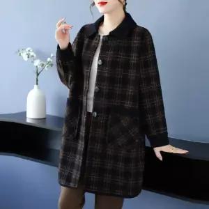 하프 모직 가을 겨울 여성패션 코트 싱글 슬림핏 터틀넥 빅사이즈 DL4