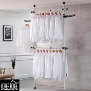 [JED] 폴 수납 2단 고급형 행거 보관 옷장 38mm