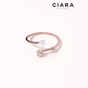 [하프클럽/씨아라]CIARA 14K Follo 진주포인트 마운틴스톤 반지(GoldPlated)