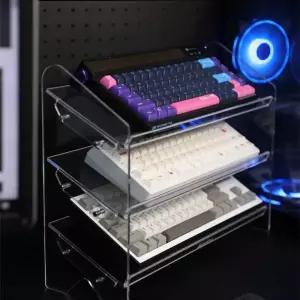 아크릴 키보드 보관함 매대 수납장 정리 전시대 케이스 투명