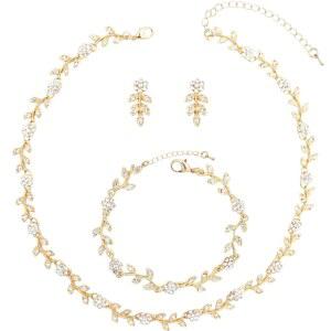 엔르윈 오스트리아 크리스탈 라인스톤 초커 목걸이 당글 귀걸이 링크 팔찌 여성용 신부 들러리 무도회 의상 액세서리 세트