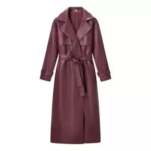 여성 롱 겨울 캐주얼 트렌디 테일러드 코트 스트리트 가죽 아이템 자켓 HT4