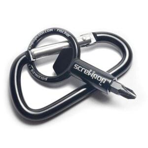 [미국배송] 열쇠고리용 스크루팝 드라이버 범용 마그네틱 비트 홀더 | 카라비너 멀티툴 병따개(탈부착 가능한 양면 필립스 및 플랫헤드 포함)