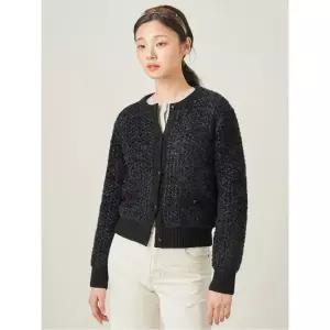 매장정품 빈폴 BEANPOLE LADIES 트위드 메탈 라운드넥 카디건 네이비 (BF585AC03R) BF585AC03R 661264