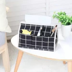 체크 코튼 각 티슈 휴지 수납 커버 케이 각티슈 사각 롤티슈 케이스 냅킨 물티슈