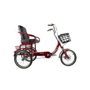 세발 자전거 중년 레드 일반안장 장보기 등받이 3륜 레드 옵션사진참조 시장바구니