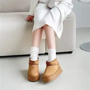 미니부츠 통굽 쥬베르 탄탄 스웨이드 겨울 단화