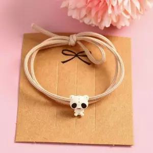 베이지 미니 팬더 머리끈 고무줄 헤어 슈슈 스크런치 여자 헤어밴드 헤어끈 똥머리