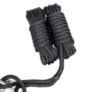 TUNORD 1/2 u201D x 15' 해상 등급 이중 브레이드 도크 라인, 12 아일렛, 고성능 보트 로프 계류 라인(2팩, 블랙)