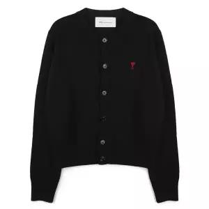 아미 하트 로고 울 가디건 FKC361-001-009