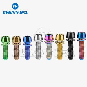 Wa ifa 티타늄 Ti M5x16mm M5x18mm M5x20mm 자전거 줄기 Allen Hex 테이퍼 볼트 (와셔