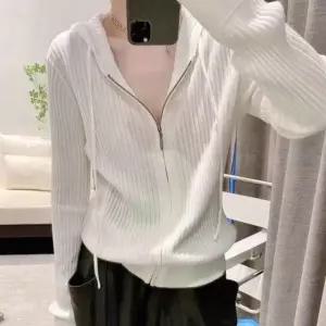 후드 골지 니트 슬림핏 간절기 아우터 여성 집업