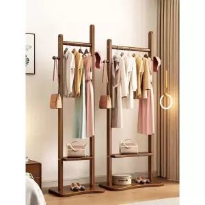 간이 행거 소형 침실 원목 현관 옷걸이 코트랙 건조대 스탠드 우드 코너