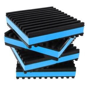 파란색 센터 절연 패드가있는 HVAC 공기 장치 4PCS 방진 고무 건조기 압축기 패드 세탁기 에어컨