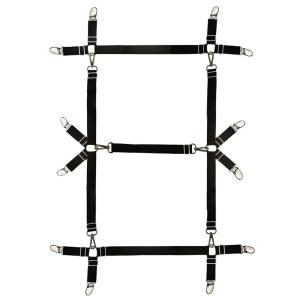 Eopocdor 침대 시트 스트랩 미끄럼 방지 클립, 조절 가능한 탄성 침구 홀더 매트리스 커버에 쉽게 설치(블랙)