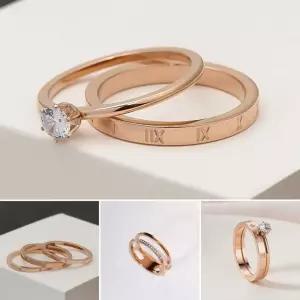 직장인 커플링 오피스룩 단정한 슬림 메탈 디자인 반지