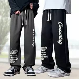 [모로엠] 남성 와이드 레터링 밴딩 조거팬츠 ON-PTA-QWFN0YOR