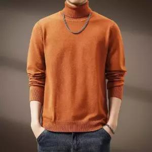 남성용 니트 이너 가을 겨울 기모 고급스러운 트렌디 터틀넥 스웨터 아이템 HT4