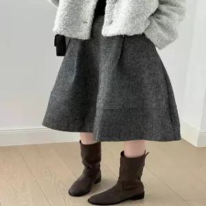 치마 우산 여성패션 모직자 슬림핏 정장 볼륨 꽃봉오리 겨울엔 DL4