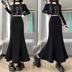 스커트 모직 겨울 여성패션 머메이드 중기장 기모 정장 캐시미어 DL4