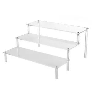 투명 거치대 아크릴 4단 계단식 피규어 진열랙 디스플레이 박스 전시용