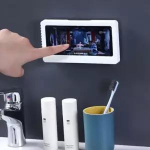 스마트폰방수거치대 주방 욕실 샤워 스마트폰 핸드폰 터치 방수 부착식