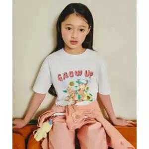 MUSINSA STANDARD KIDS [슬로코스터 컬래버] 그로우 업 티셔츠 [화이트] 166995