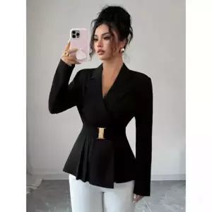 마킷3 여자 검정 오피스룩 캐주얼 코트 상의 자켓 정장 긴팔 JEN1