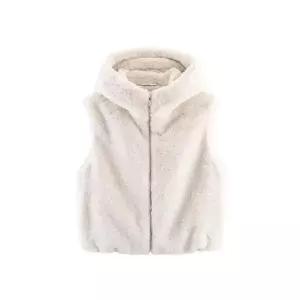여성 트렌디 아이템 조끼 캐주얼 가을겨울 후드 인조 효과 나시 HT4