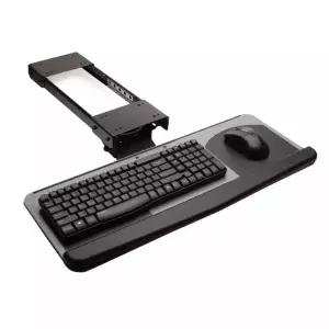 책상밑 연장 키보드 받침대 데스크 슬라이딩 확장 사무실 거치대 선반 수납