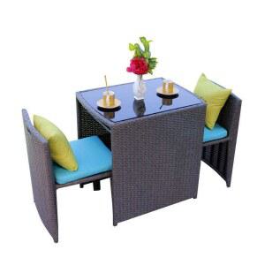 스테이블 야외 베란다 라탄 발코니 가구 전원주택 카페 펜션 세트 사각형 옥상