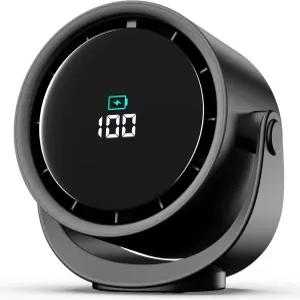 침실용 휴대용 책상 선풍기 터보 테이블 스마일 콘 LED 디스플레이 6인치 5단 강력 기류 저소음 360 조절