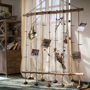 사진걸이 벽걸이 인테리어 로프 기숙사 자연 사진 꽃집 벽 벽장식 장식